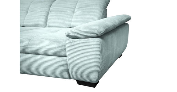 ECKSOFA in Cord Pastellblau  - Pastellblau/Schwarz, Design, Textil/Metall (242/313cm) - Xora