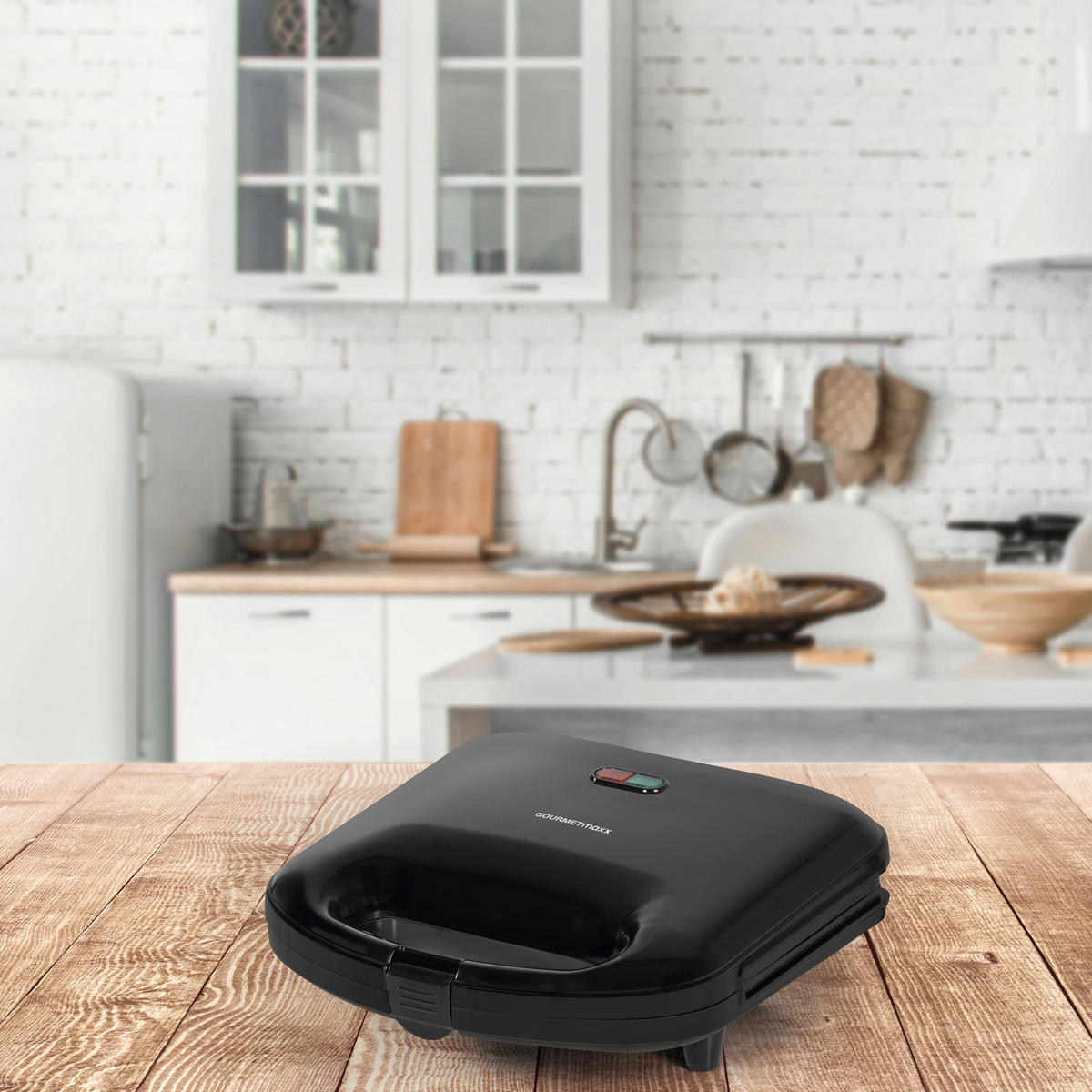 SANDWICHTOASTER GOURMETmaxx  - Schwarz, Basics, Kunststoff/Metall (21,4/21,3/8,8cm)