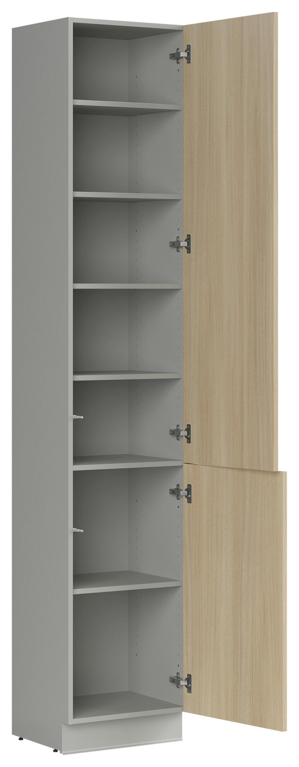 KÜCHENBLOCK 345 cm   in Grau, Eichefarben  - Eichefarben/Schwarz, Basics, Holzwerkstoff/Kunststoff (345cm) - Visiona