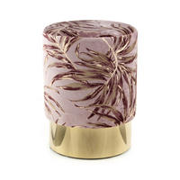 HOCKER in Textil Violett  - Violett/Goldfarben, Design, Textil/Metall (35/46/35cm) - Kayoom