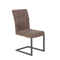 SCHWINGSTUHL-SET 2 Stück  in Stahl Lederlook  - Anthrazit/Braun, MODERN, Textil/Metall (42/91/62cm) - MID.YOU