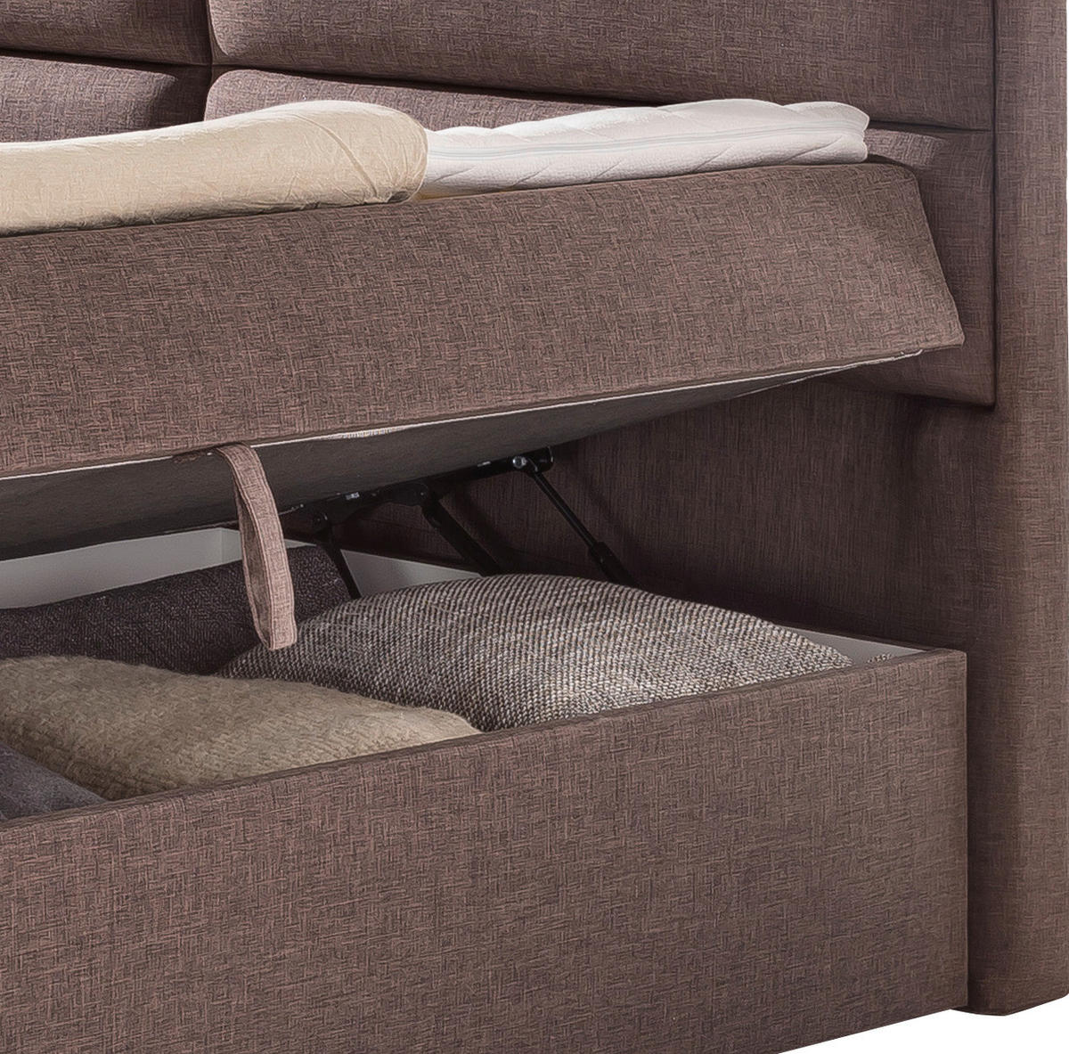 BOXSPRINGBETT 180/200 cm  in Braun  - Braun, MODERN, Holzwerkstoff/Textil (180/200cm) - MID.YOU