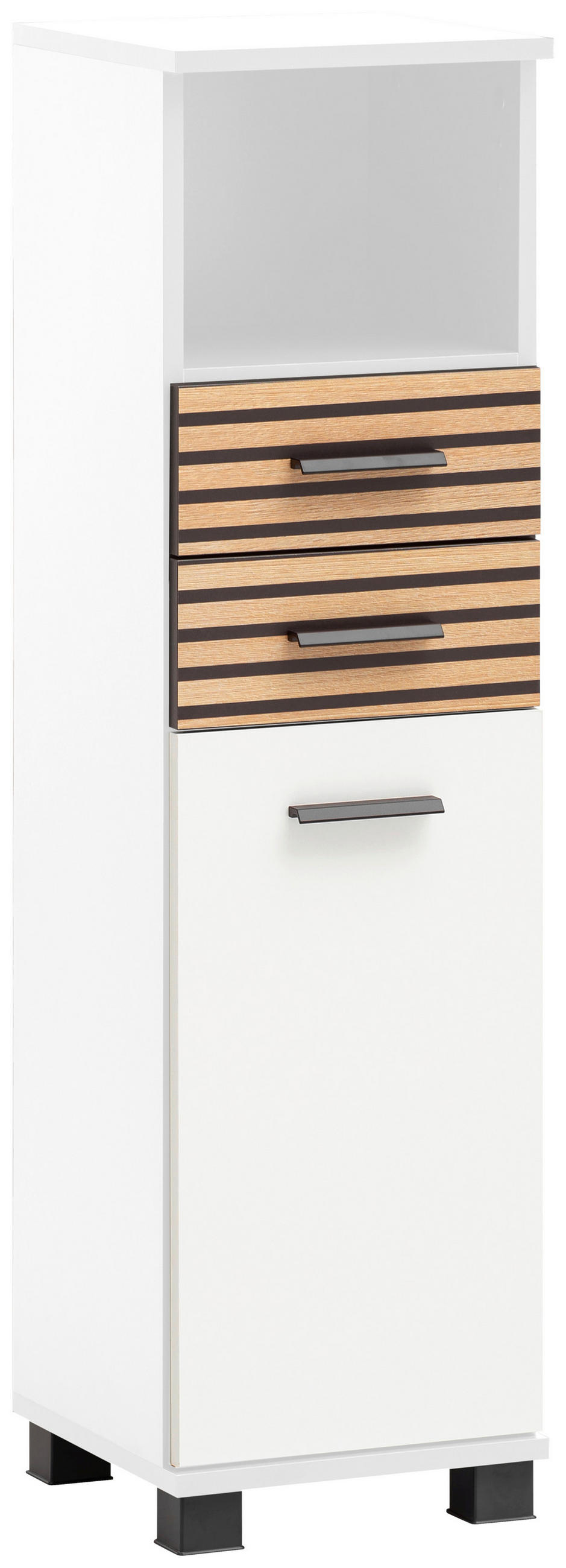 MIDISCHRANK 30,3/110,5/32,6 cm  - Eichefarben/Schwarz, MODERN, Holzwerkstoff/Kunststoff (30,3/110,5/32,6cm) - Stylife