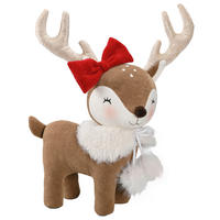 DEKOR RÉNSZARVAS - barna/piros, Lifestyle, textil (29/15/44cm) - X-Mas