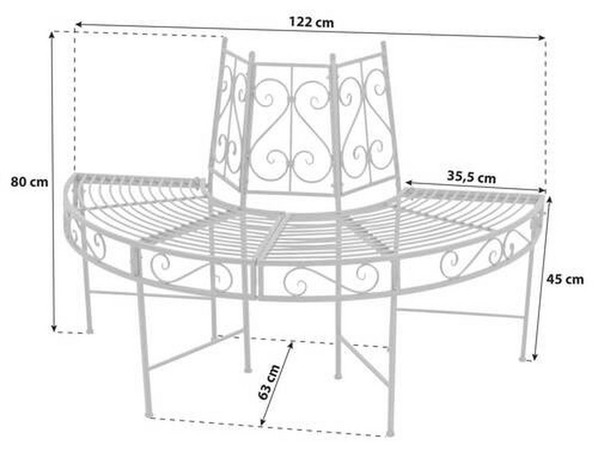 BAUMBANK 63/80/122 cm  Stahl  - Weiß, Basics, Metall (63/80/122cm) - Gardenson