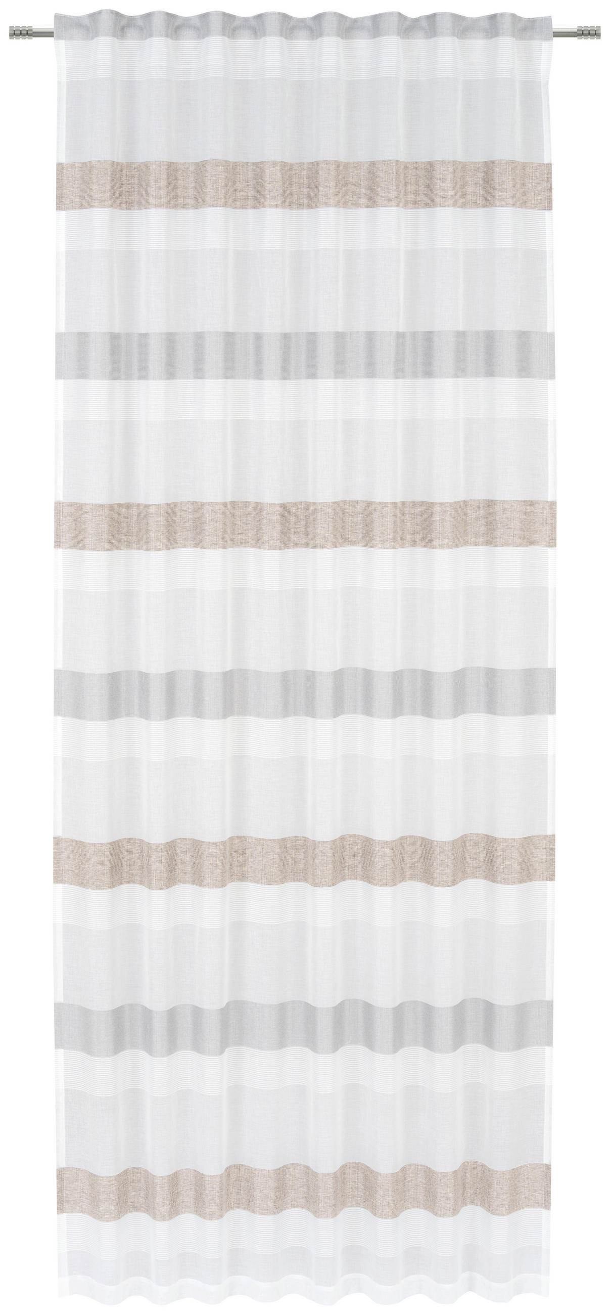Draperie Confecționată transparent  - argintiu/taupe, Basics, textil (135/245cm) - Novel