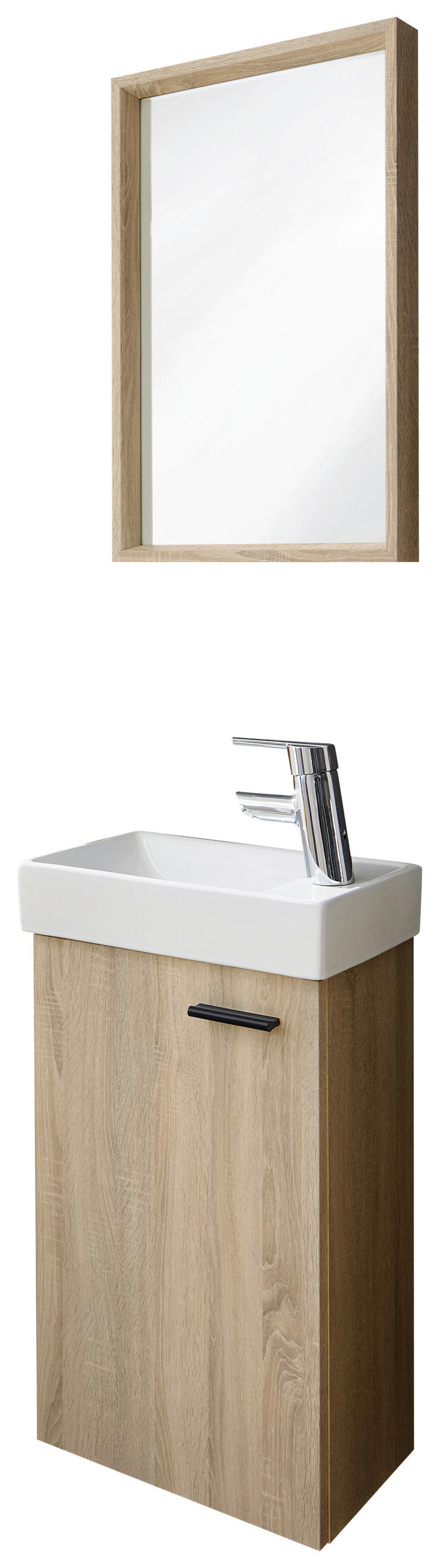 GÄSTEBAD 40 cm  - Weiß/Sonoma Eiche, KONVENTIONELL, Holzwerkstoff (40cm) - Xora