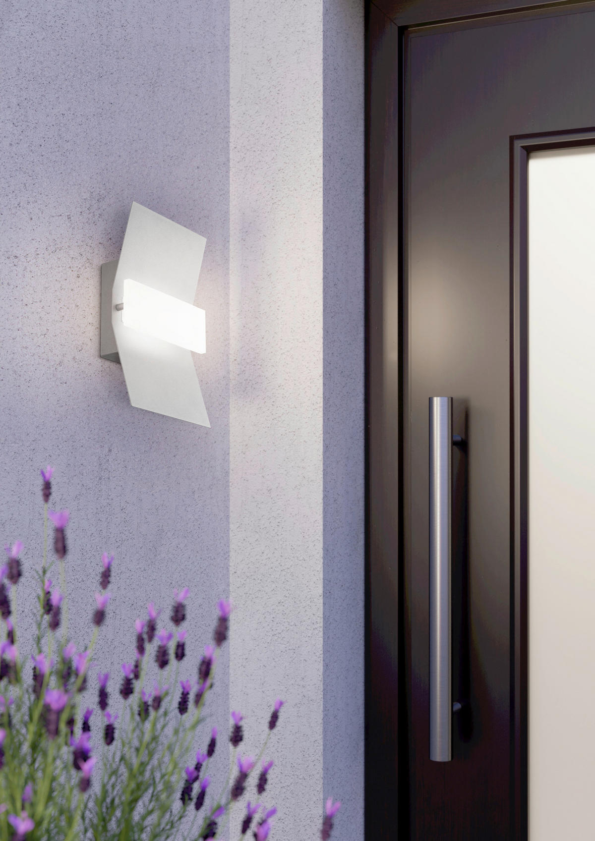 AUßENWANDLEUCHTE   - Silberfarben, Design, Kunststoff/Metall (30/18/6cm) - Eglo