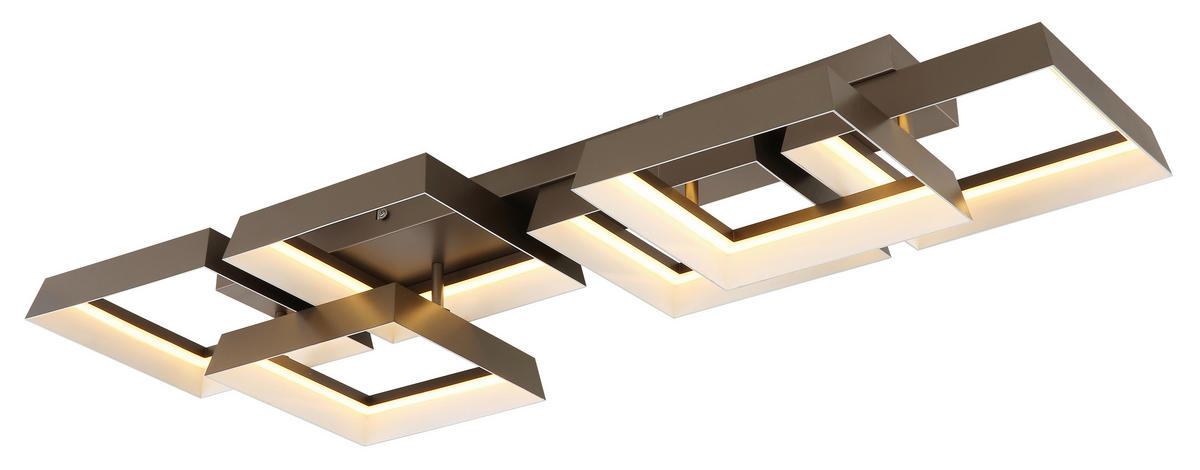 LED-DECKENLEUCHTE 102/35/12,5 cm   - Braun/Weiß, Design, Kunststoff/Metall (102/35/12,5cm) - Globo