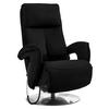 RELAXSESSEL in Leder Schwarz  - Chromfarben/Schwarz, Design, Leder/Metall (77/110/87cm) - Valdera