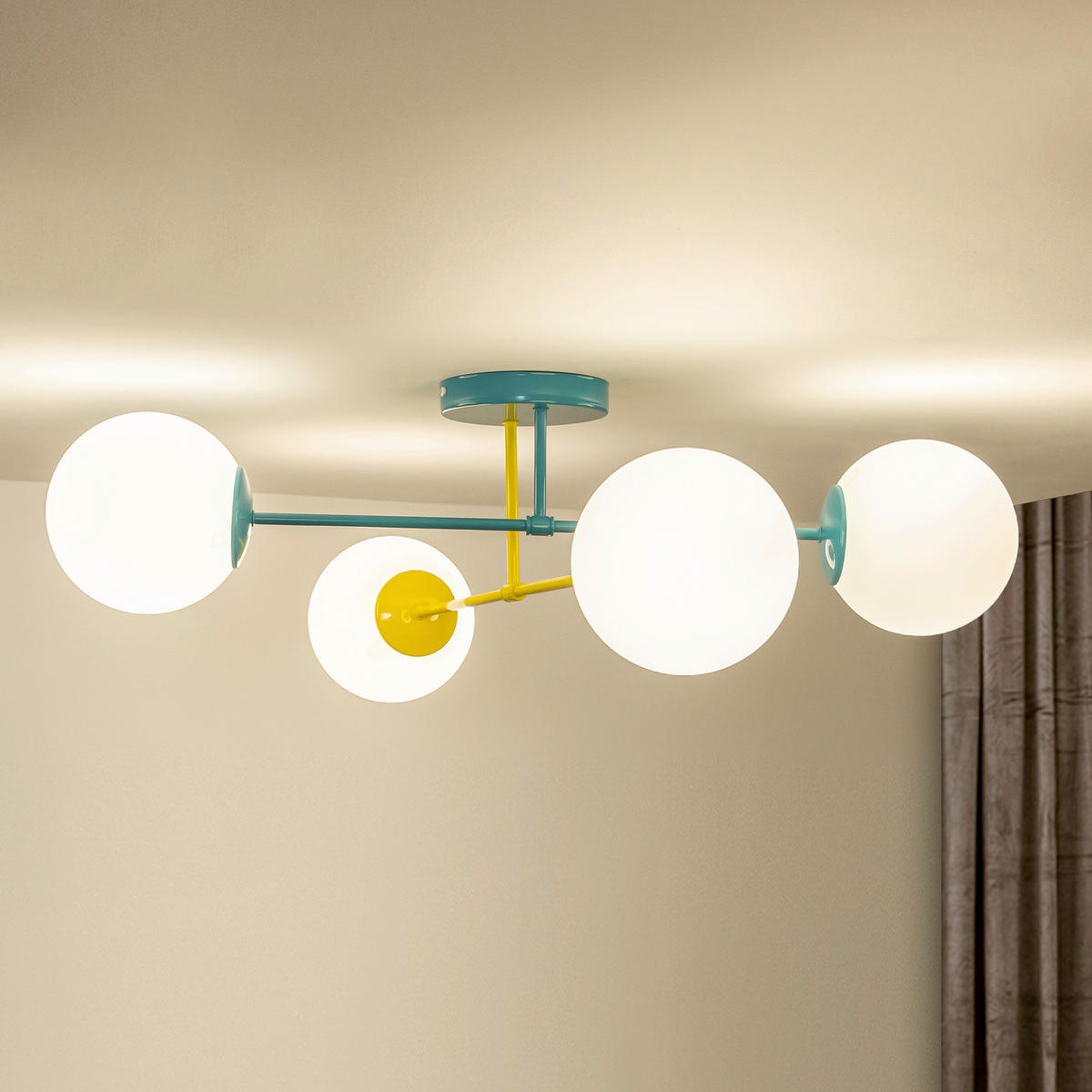 KINDERDECKENLEUCHTE  76/76/26 cm    - Multicolor, LIFESTYLE, Glas/Metall (76/76/26cm)