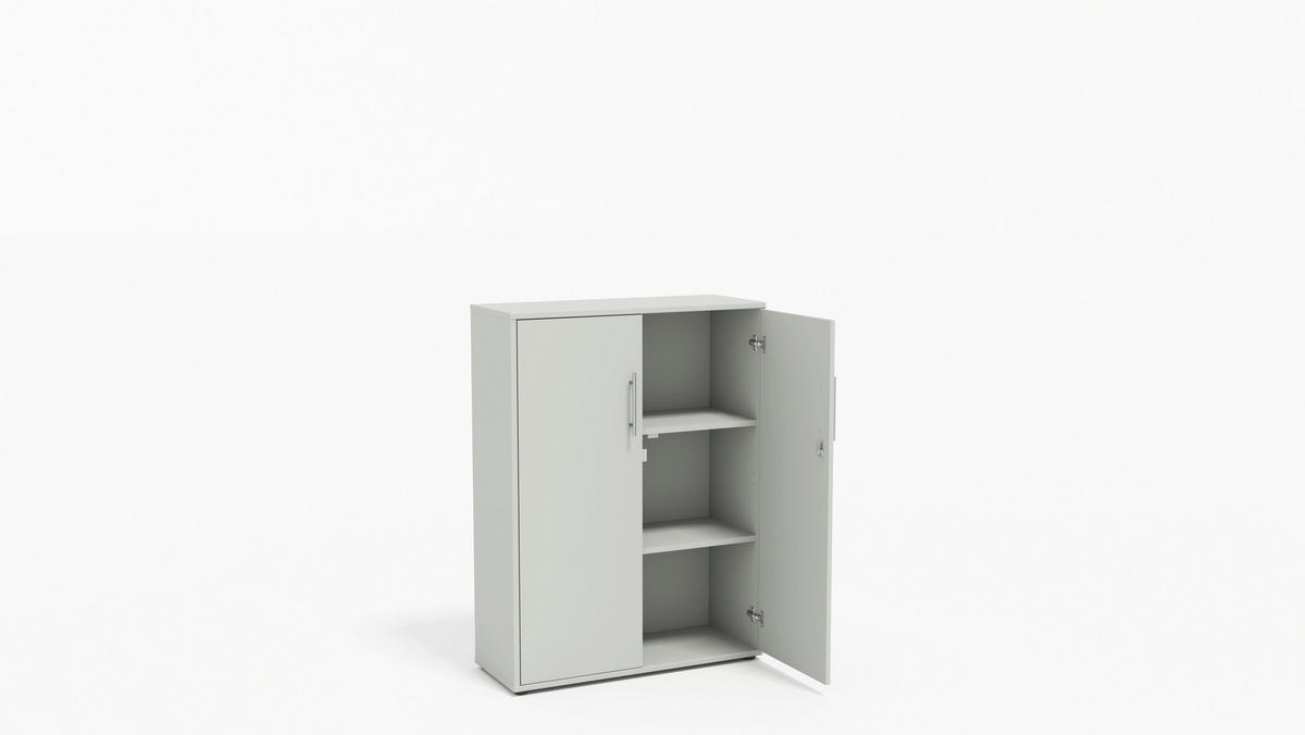 AKTENSCHRANK Hellgrau  - Hellgrau/Grau, MODERN, Holzwerkstoff (128,5/185,6/33cm) - MID.YOU
