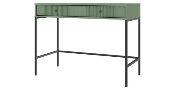 SCHMINKTISCH Dunkelgrün - Dunkelgrün/Schwarz, Design, Holzwerkstoff/Metall (104,2/50/79cm) - Xora