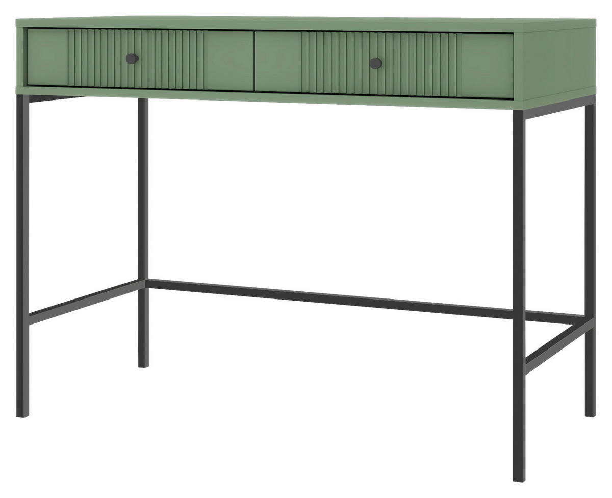 KONSOLENTISCH Dunkelgrün  - Dunkelgrün/Schwarz, Design, Holzwerkstoff/Metall (104,2/50/79cm) - Xora