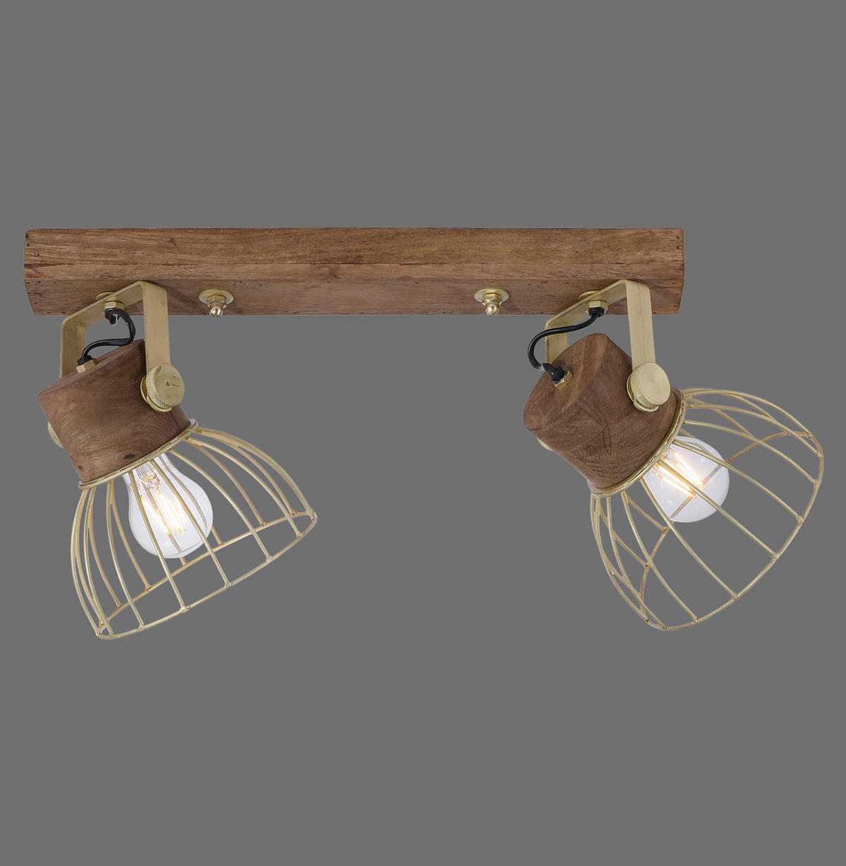 DECKENLEUCHTE Alami 54/31/45 cm   - Messingfarben, LIFESTYLE, Holz/Metall (54/31/45cm)