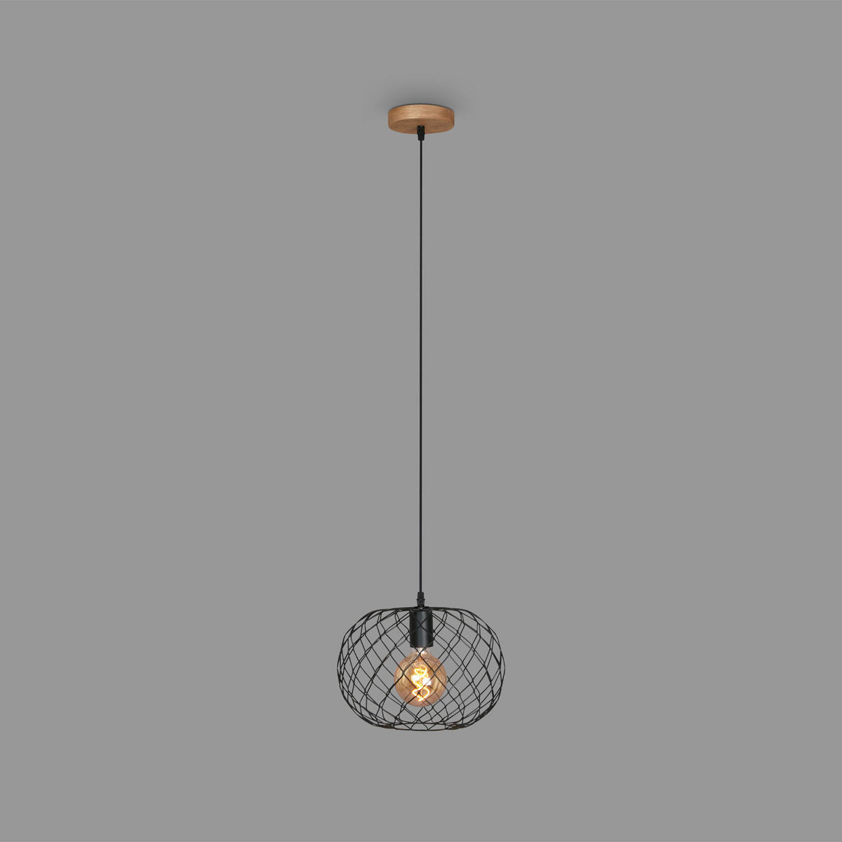 VISIACE SVIETIDLO,   - čierna, Design, kov/drevo (30/149cm)
