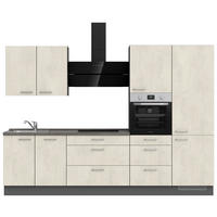 KÜCHENLEERBLOCK 300 cm   in Weiß, Schieferfarben  - Schieferfarben/Edelstahlfarben, MODERN, Holzwerkstoff/Metall (300cm) - Nobilia