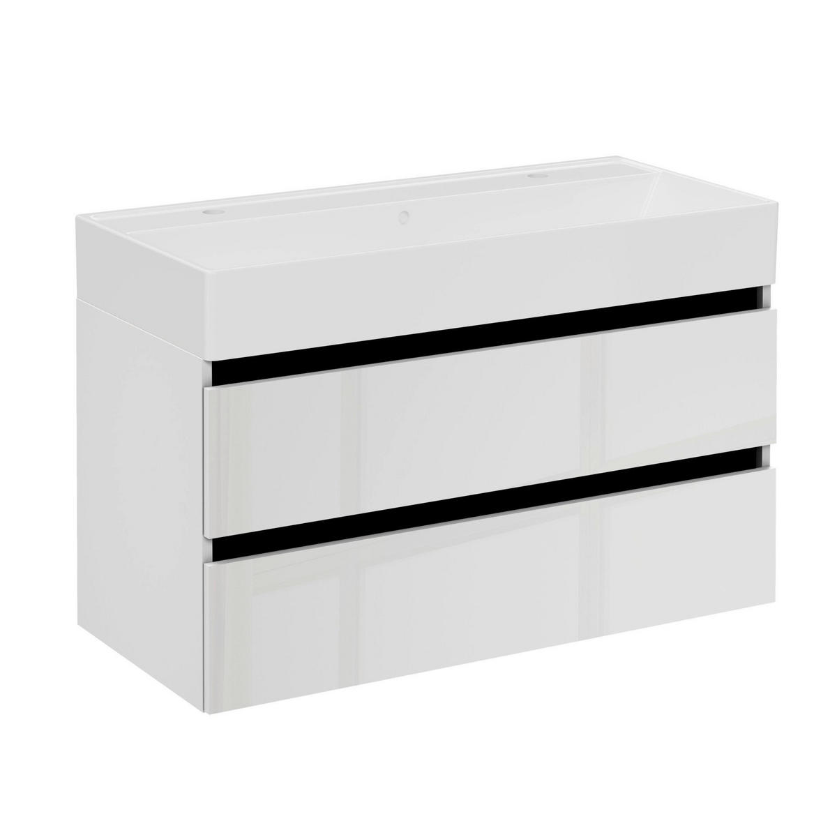 WASCHTISCHKOMBI 100,6/65,6 cm  - Schwarz/Weiß, MODERN, Keramik/Holzwerkstoff (100,6/65,6cm) - Voleo
