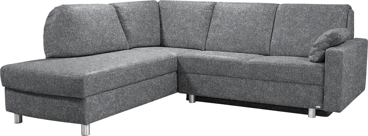 ECKSOFA  in Mikrovelours Grau  208/227 cm  - Alufarben/Grau, KONVENTIONELL, Textil/Metall (208/227cm) - Sedda