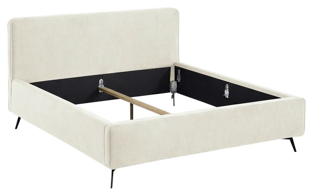 POLSTERBETT Creme 200/200 cm  - Creme/Schwarz, MODERN, Holz/Textil (200/200cm) - MID.YOU