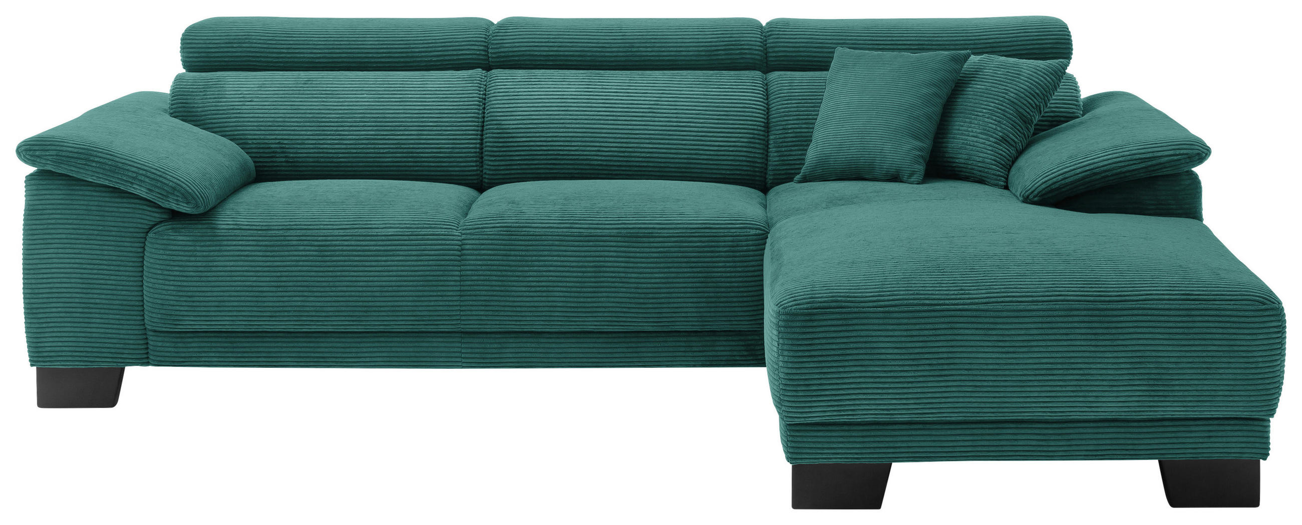 ECKSOFA in Cord Waldgrün  270/174 cm  - Waldgrün/Schwarz, Design, Holz/Textil (270/174cm) - Pure Home Lifestyle