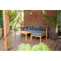 LOUNGEGARNITUR  198/132 cm  Akazie  - Schwarz/Akaziefarben, Basics, Holz/Textil (198/132cm) - Acamp