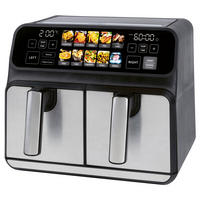 HEIßLUFTFRITTEUSE 2x 4,0 Liter = 8 Liter L  - Schwarz, Basics, Kunststoff/Metall (38,0/32,0/35,0cm) - Bomann