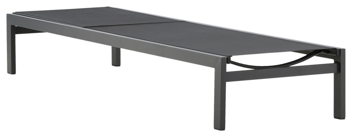 SONNENLIEGE 60/30/195 cm  - Schwarz, KONVENTIONELL, Metall (60/30/195cm) - Gardenson