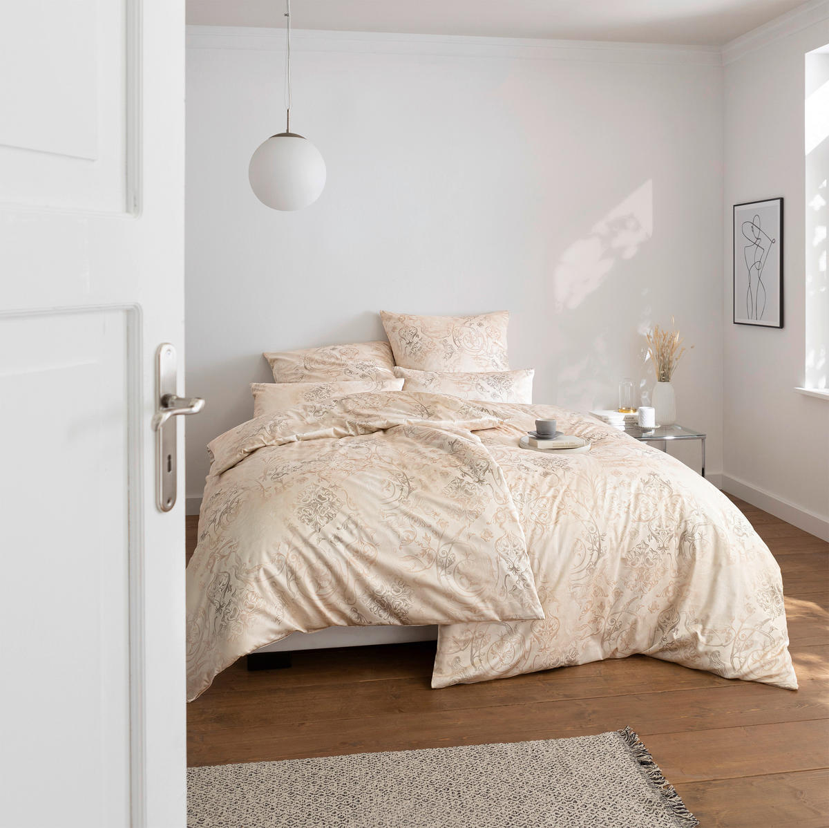 BETTWÄSCHE Svizzera Satin 200/200 cm  - Sandfarben, Basics, Textil (200/200cm) - Estella