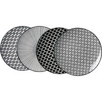 DESSERTTELLERSET Takeo 4-teilig  - Schwarz/Weiß, Trend, Keramik (21,5cm) - Ritzenhoff Breker