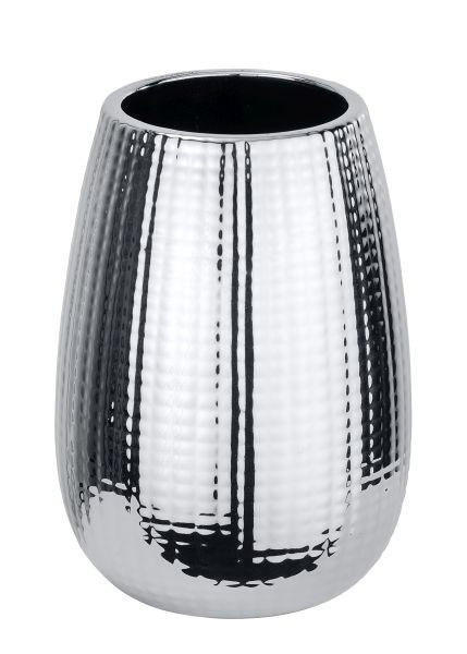 POHÁR NA ZUBNÉ KEFKY chrómová - chrómová, Basics, keramika (8,3/11,6cm)
