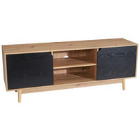 LOWBOARD  in 150/55/40 cm  - Eichefarben/Schwarz, Design, Holz/Holzwerkstoff (150/55/40cm) - Livetastic