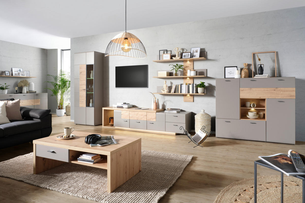 VITRINA boja hrasta   - boja hrasta, Moderno, pločasti materijal (70/197/38cm) - Hom`in