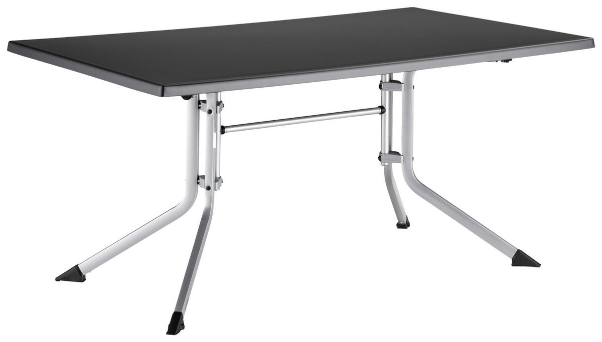 GARTENKLAPPTISCH 160/95/74 cm Metall, Kunststoff rechteckig  - Anthrazit/Silberfarben, Basics, Kunststoff/Metall (160/95/74cm) - Kettler