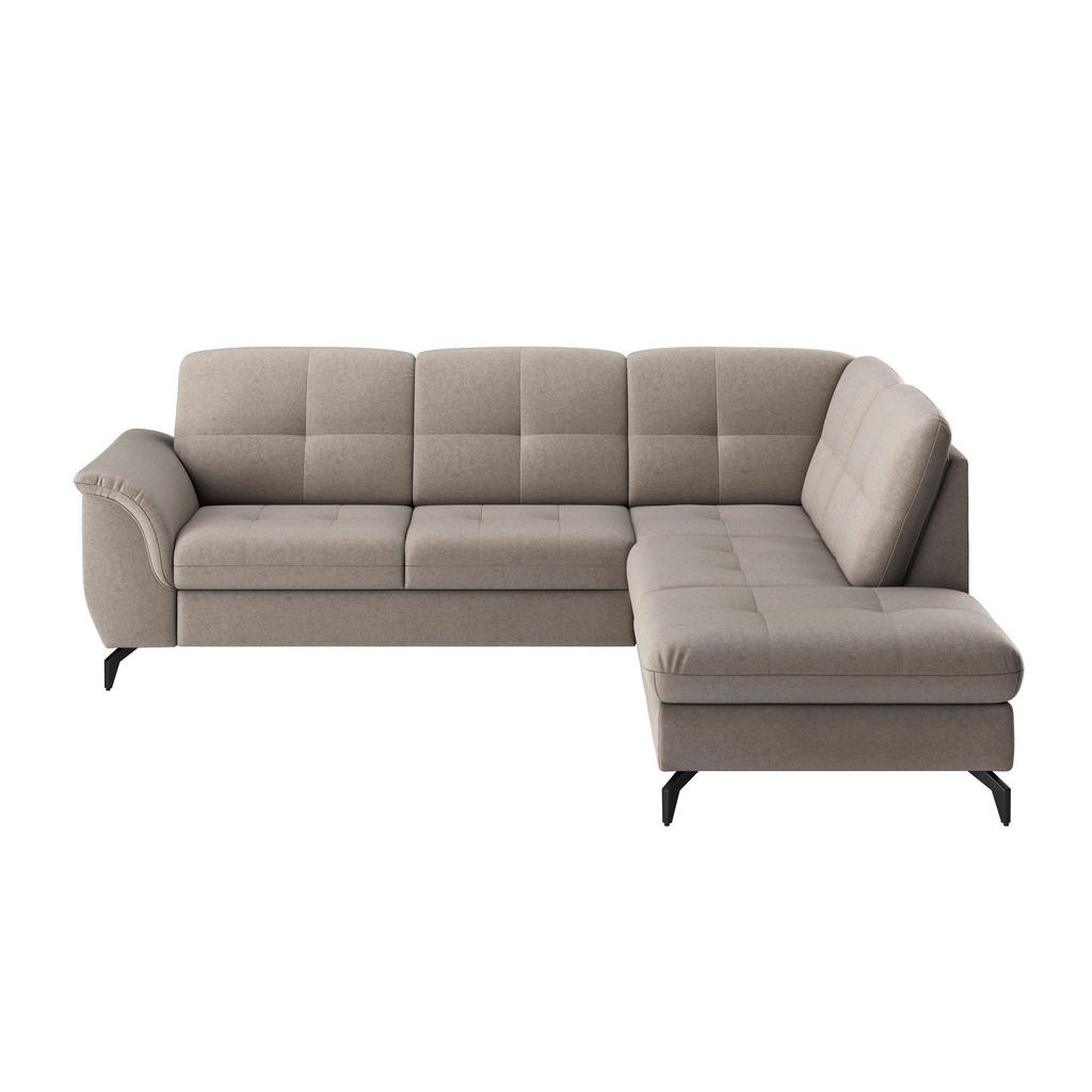 Thumbnail - Sit & More Ecksofa Zora E, Taupe, Textil, 5,5-Sitzer, Ottomane rechts, L-Form, 244x212 cm, Goldenes M, Oeko-Tex® Standar...