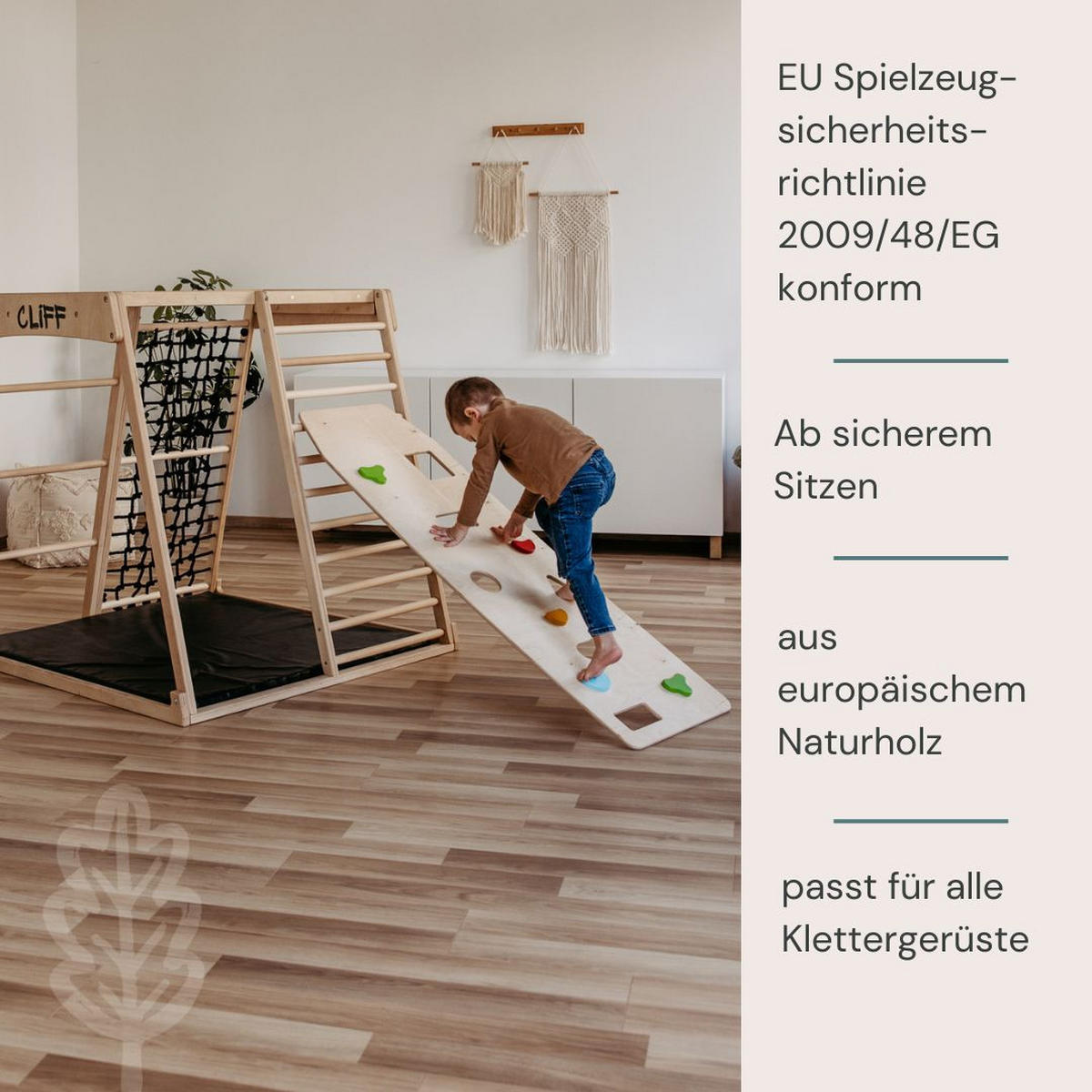 KLETTERGERÜST ZUBEHÖR - Birkefarben, Basics, Holz (140/50cm) - CLIFF