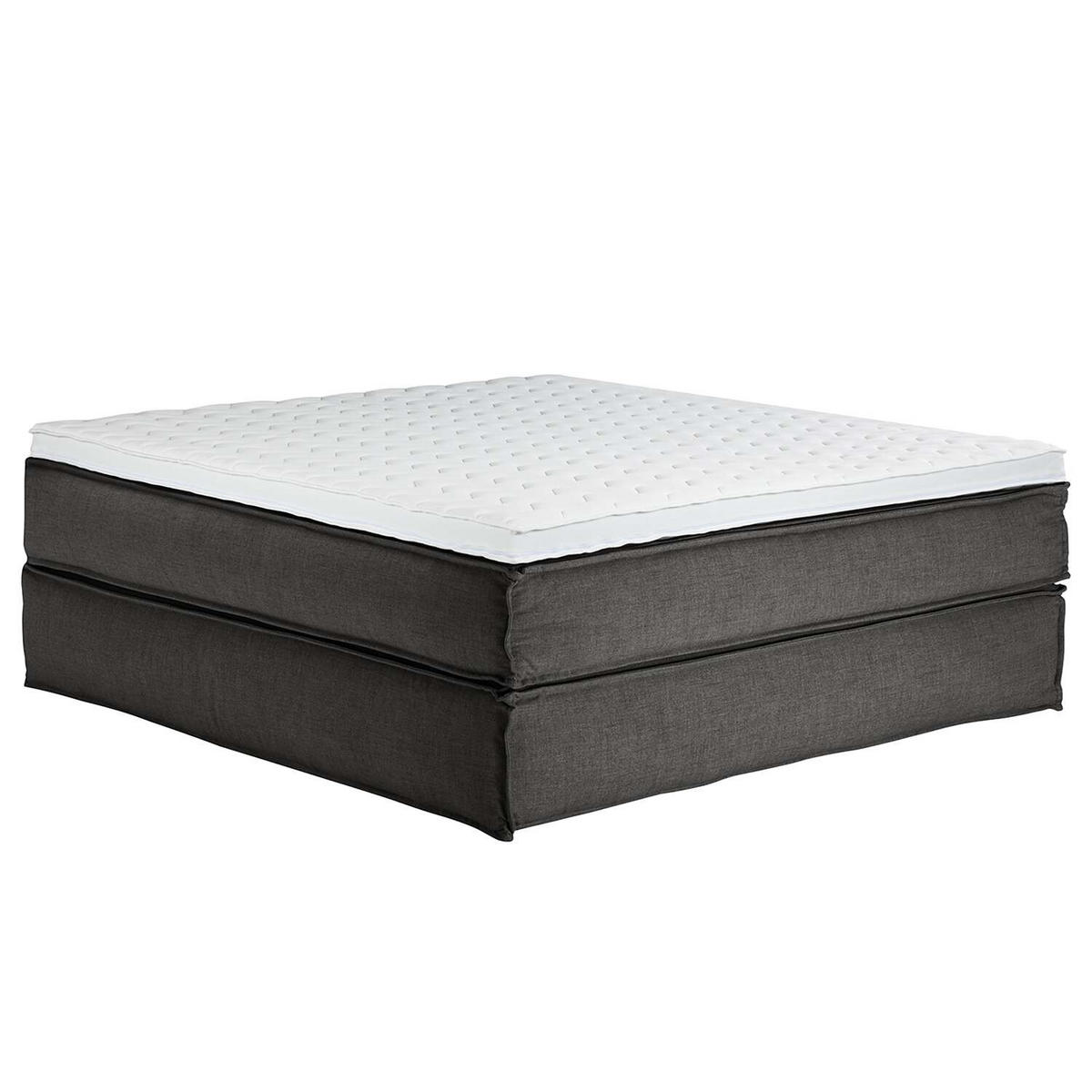 BOXSPRINGBETT 180/220 cm  in Anthrazit  - Anthrazit/Schwarz, Design, Textil (180/220cm) - home24