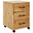 ROLLCONTAINER Wildeiche massiv Eichefarben  - Eichefarben, MODERN, Holz/Kunststoff (40/57/42cm) - Linea Natura