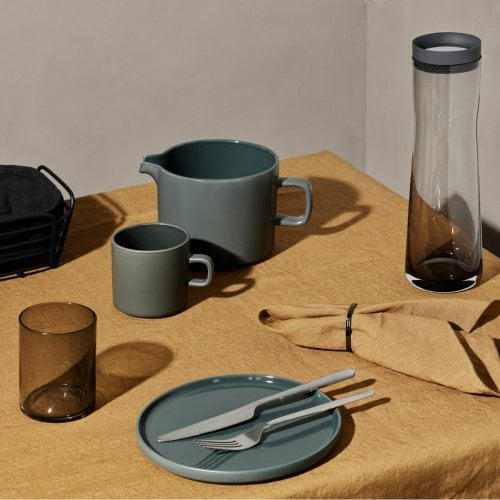 WASSERKARAFFE 1 L    - Schwarz, Basics, Glas/Kunststoff (9/29,5cm) - Blomus