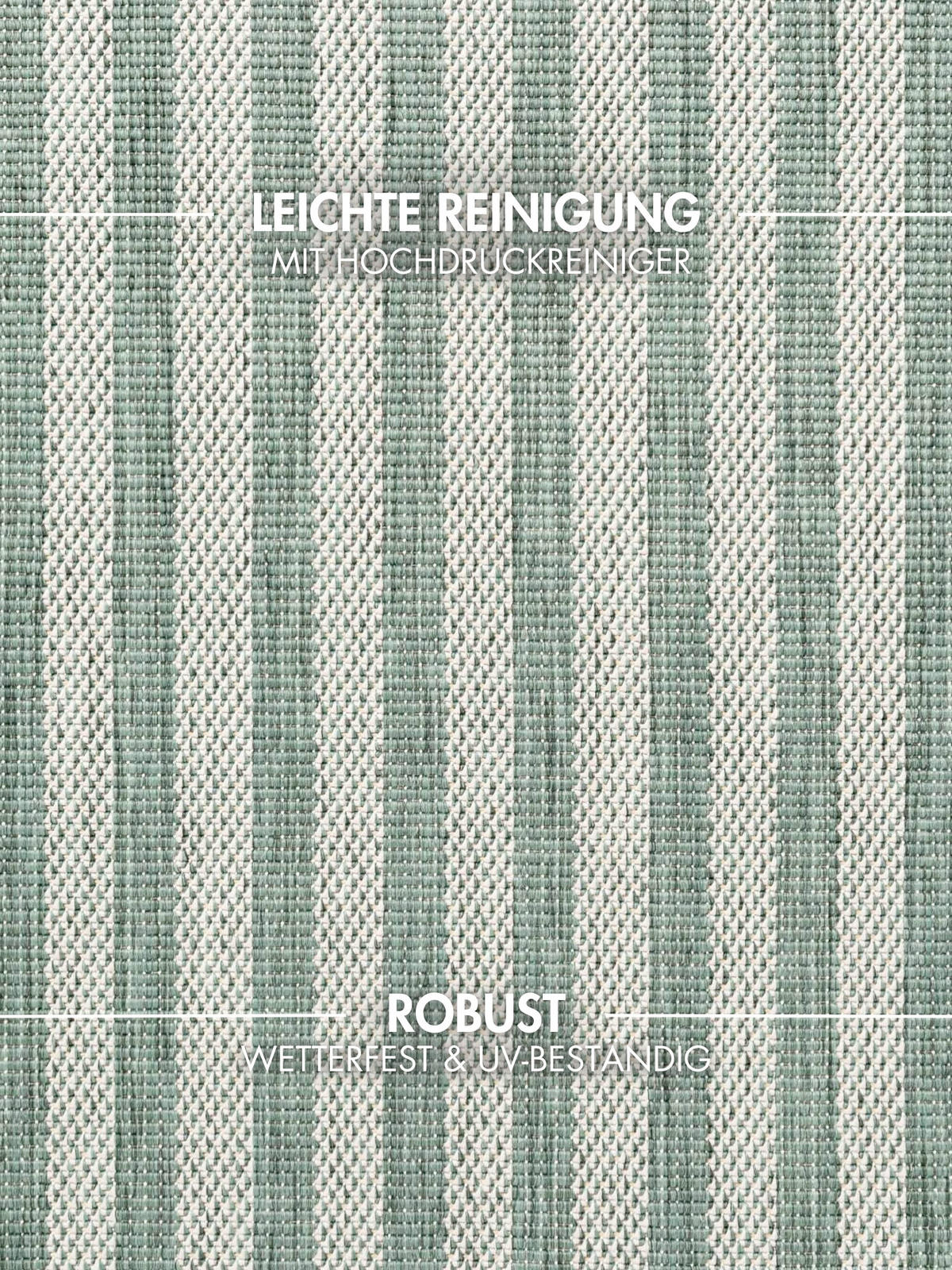 FLACHWEBETEPPICH 160/230 cm Haringey Grün, Weiß rechteckig  - Weiß/Grün, Design, Kunststoff (160/230cm)