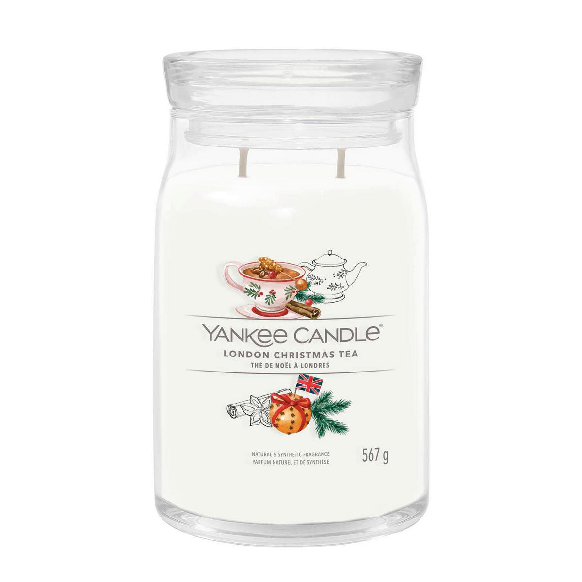 DIŠEČA SVEČA - bela/visoki sijaj, Basics, steklo (9.3/15.7/9.3cm) - Yankee Candle