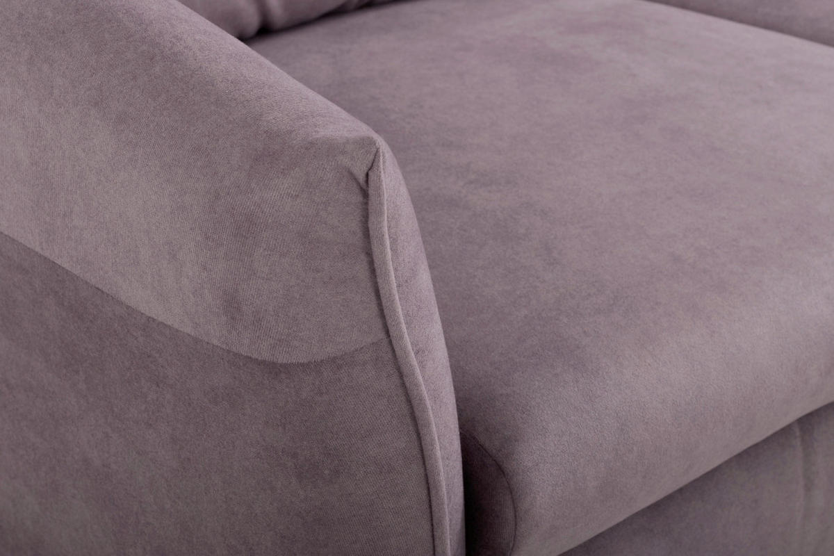 3-SITZER-SOFA Mikrofaser Rosa  - Buchefarben/Rosa, Design, Holz/Textil (202cm) - Livetastic
