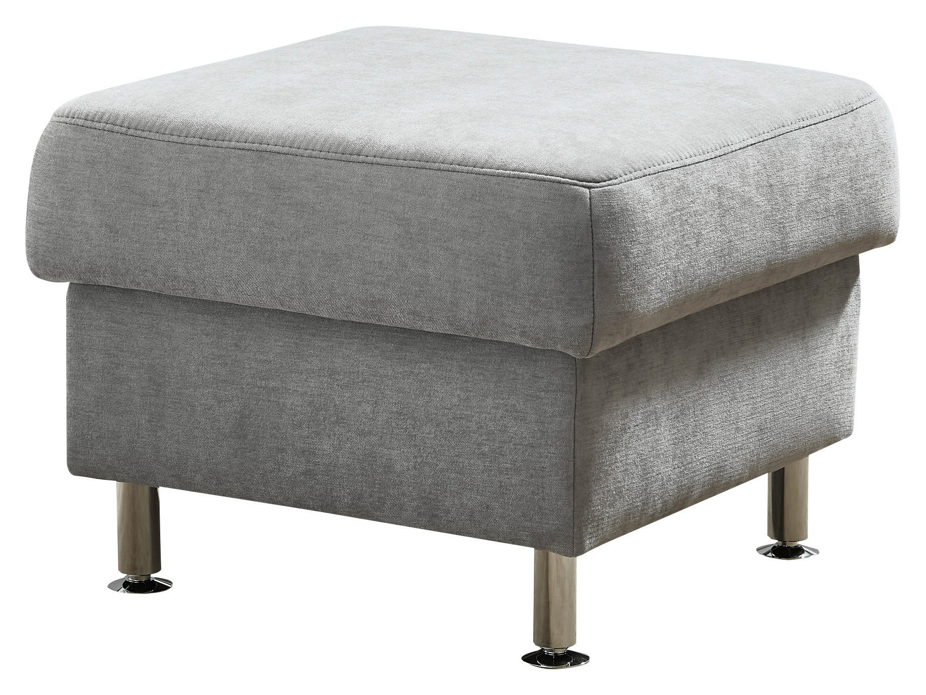 HOCKER in Textil Grau  - Alufarben/Grau, KONVENTIONELL, Textil/Metall (60/46/60cm) - Beldomo Comfort