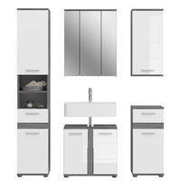ELEMENT S OGLEDALOM  siva  - siva, Moderno, staklo/drvni materijal (60/77/21cm) - MID.YOU