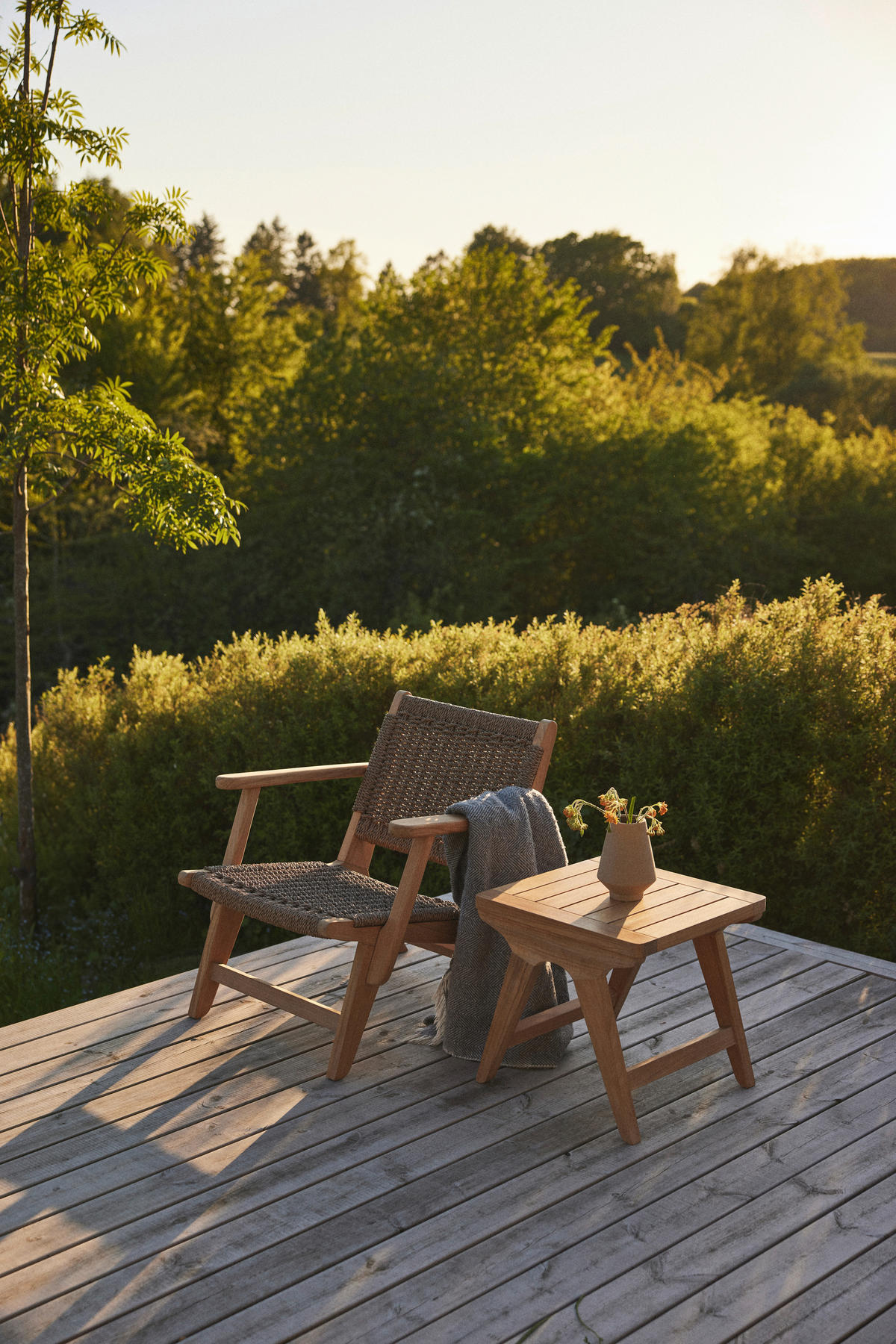 LOUNGETISCH  - Naturfarben/Teakfarben, Natur, Holz (45/45/42cm) - Gardenson