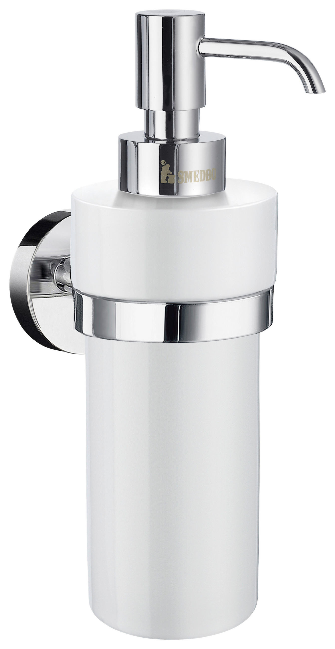 DÁVKOVAČ MYDLA biela, chrómová - biela/chrómová, Basics, kov/keramika (6/18/8cm)