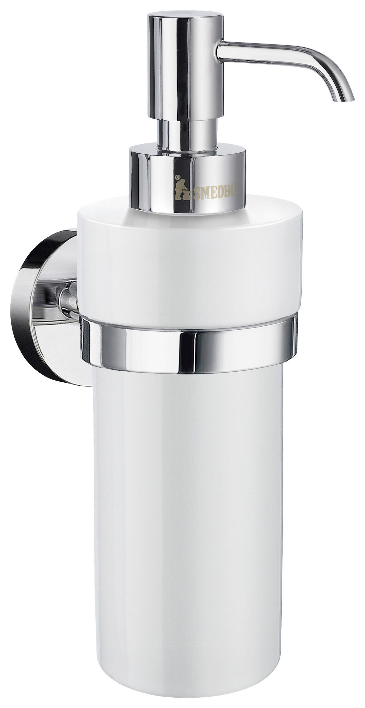 DÁVKOVAČ MYDLA biela, chrómová - biela/chrómová, Basics, kov/keramika (6/18/8cm)