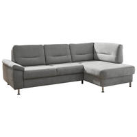 ECKSOFA  in Flachgewebe Grau  244/160 cm  - Alufarben/Grau, KONVENTIONELL, Textil/Metall (244/160cm) - Beldomo Comfort