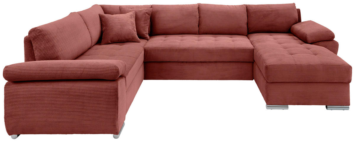 Wohnlandschaft tekstil  koralji   - koralji/boje kroma, Konvencionalno, tekstil/metal (219/305/157cm) - Livetastic