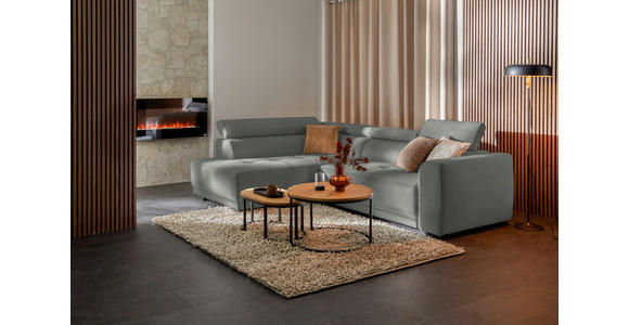 ECKSOFA in Feincord Grau 205/284 cm - Schwarz/Grau, Design, Kunststoff/Textil (205/284cm) - Xora